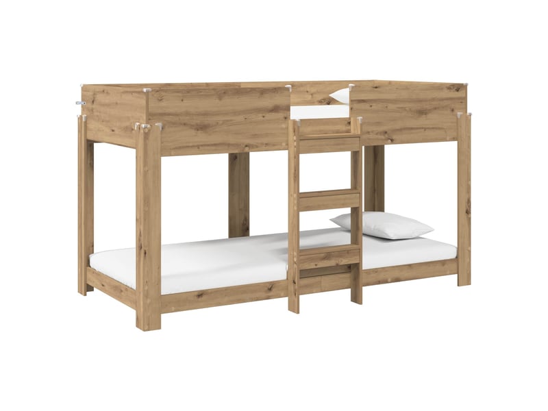 Lit superposé pour enfants - lit jeune chêne artisanal 80 x 200 cm - Conforama A