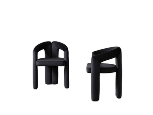 Lot de 2 chaises de salle à manger en velours avec accoudoirs, charge 150 kg