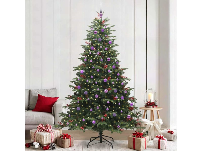 Sapin de noël, arbre de noël artificiel vert 240 cm pvc, métal et plastique cf61483 - Conforama B