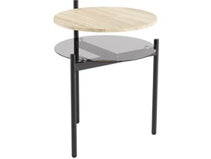 Table basse rond(e) coloris bois clair FLORAGRACE - 39.8 cmx41.8 cm
