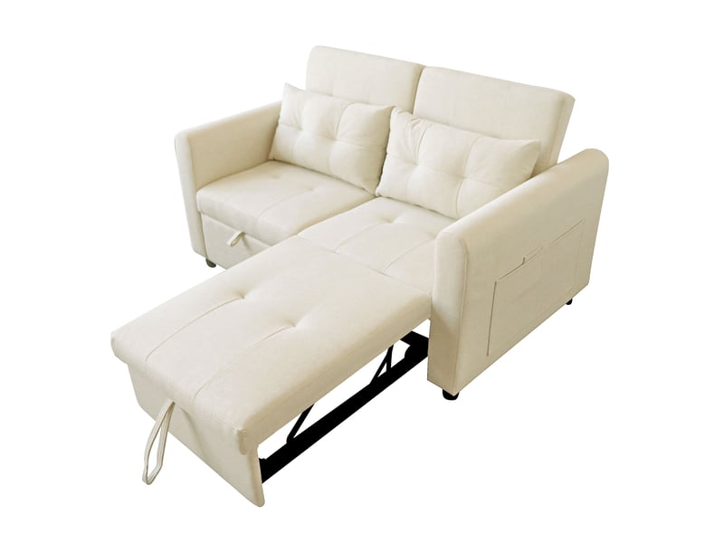  Canapé convertible 2 places en coton et lin beige N653P313233B - Conforama B