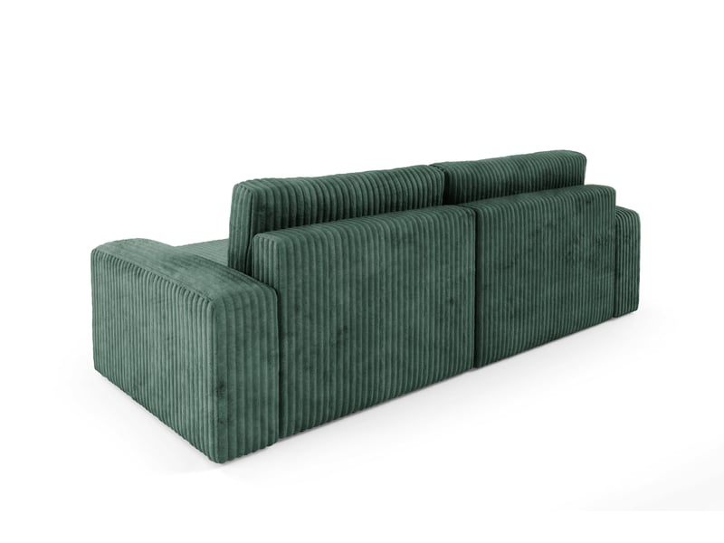  Canapé d'angle convertible cord fano vert  - Conforama D
