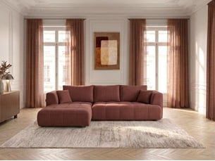 Canapé droit convertible <strong>BOBOCHIC</strong> <strong>CLOVIS</strong> 3 places Tissu rouge