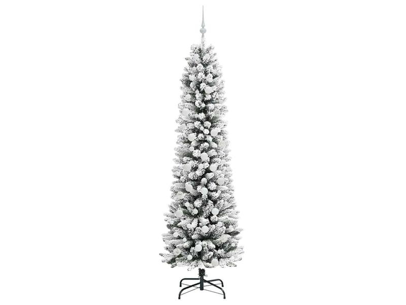  Sapin de noël - arbre de noël artificiel blanc 210 cm pvc, métal et plastique  - Conforama D