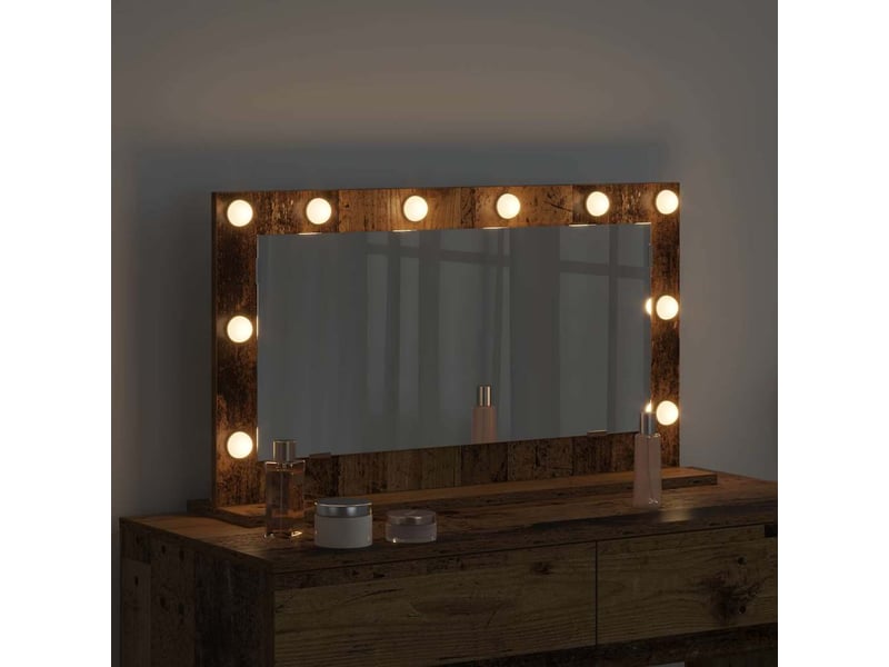 Miroir de vanité, miroir de coiffeuse bois ancien 80 x 45 x 18 cm rectangulaire cf62747 - Conforama C