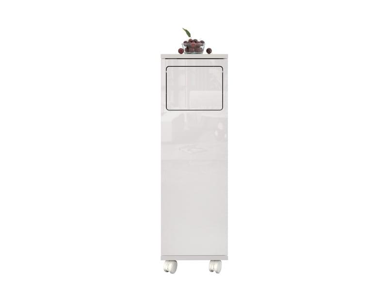  Meuble poubelle mobile 1 porte 24,2x35x80,3 cm en mdf blanc brillant  - Conforama A