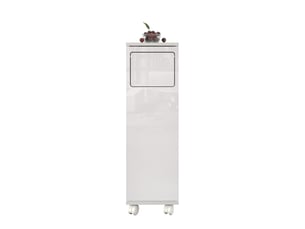 Meuble poubelle mobile 1 porte 24,2x35x80,3 cm en mdf blanc brillant