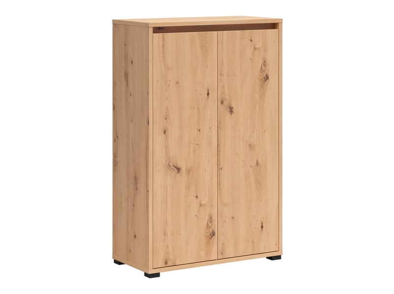  Armoire à chaussures 2 portes avec étagères coloris chêne artisan - longueur 70 x profondeur 34 x hauteur 108,3 cm  - Conforama A