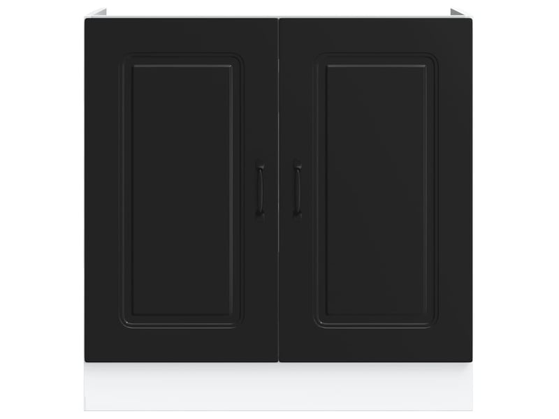 Meuble de cuisine, meuble bas pour évier kalmar noir 80x46x81,5cm bois ingénierie shl9269 - Conforama D