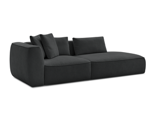 Canapé droit fixe BOBOCHIC LEOPOLD 3 places Tissu noir