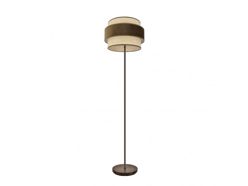  Fabrilamp reyes lampadaire textile naturel et marron, 1 x e27, h 160 cm, ø 40 cm 177441002 - Conforama A