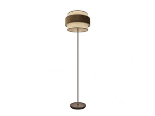Fabrilamp reyes lampadaire textile naturel et marron, 1 x e27, h 160 cm, ø 40 cm