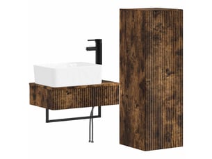 Ensemble de mobilier de salle de bain 2 pcs chêne fumé shl2730