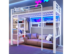 Lit mezzanine 90x200 cm SOGEU coloris blanc