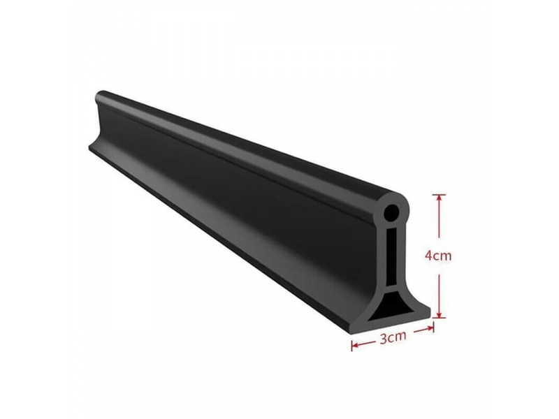 Bordure de receveur de douche pliable en silicone, seuil de douche flexible pour cuisine, salle de bain, séparation sechumide, 2 m, noir - Conforama C