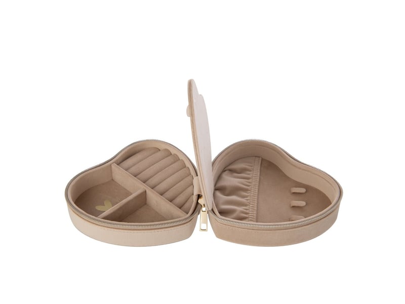 Boîte à bijoux cœur oto 15cm beige  - Conforama B