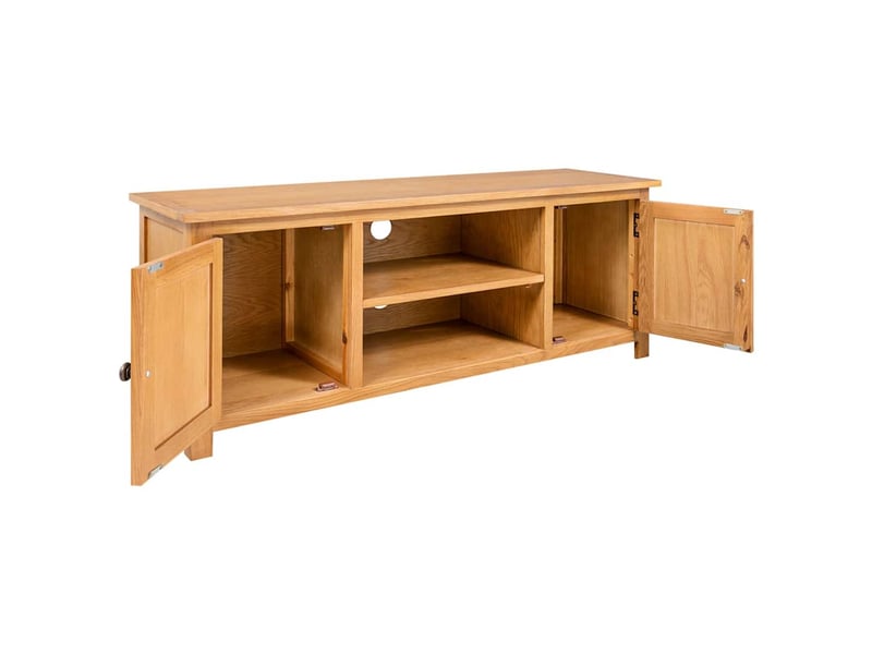  Meuble tv - banc tv - meuble de rangement 110x35x44 cm bois de chêne massif  - Conforama A