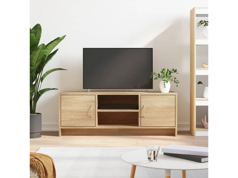  Meuble tv - banc tv - meuble de rangement chêne sonoma 102x30x37,5 cm bois d'ingénierie  - Conforama B