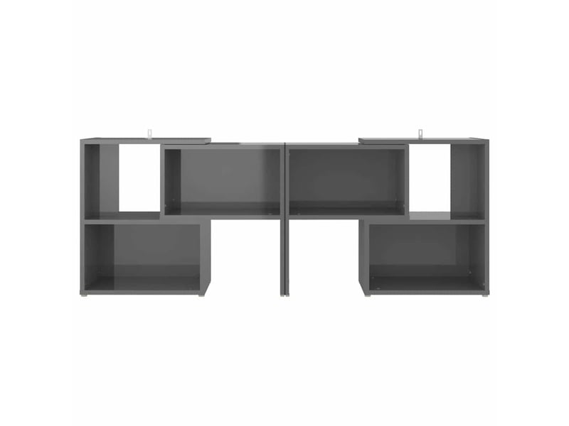  Meuble tv - banc tv - meuble de rangement gris brillant 104x30x52 cm bois d'ingénierie  - Conforama C