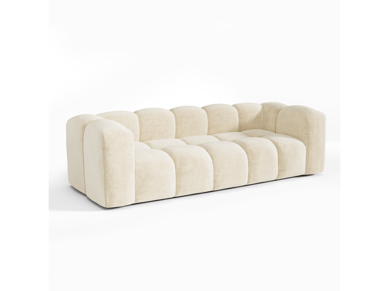  Canapé 3 places en tissu tramé toucher doux crème clark 1CLA3PTTCR - Conforama A