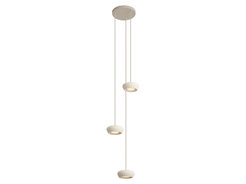  Moderne hanglamp beige met ronde kap 3-lichts - concerto  - Conforama E