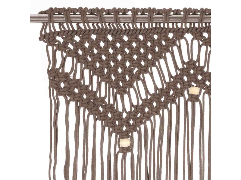  Rideau en macramé, rideau de porte taupe 140x240 cm coton cf43871  - Conforama D