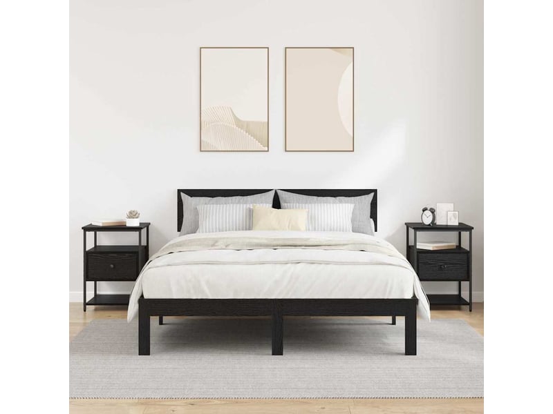  Table de chevet avec tiroir 2 pièces chêne noir 40 x 42 x 56 cm  - Conforama D