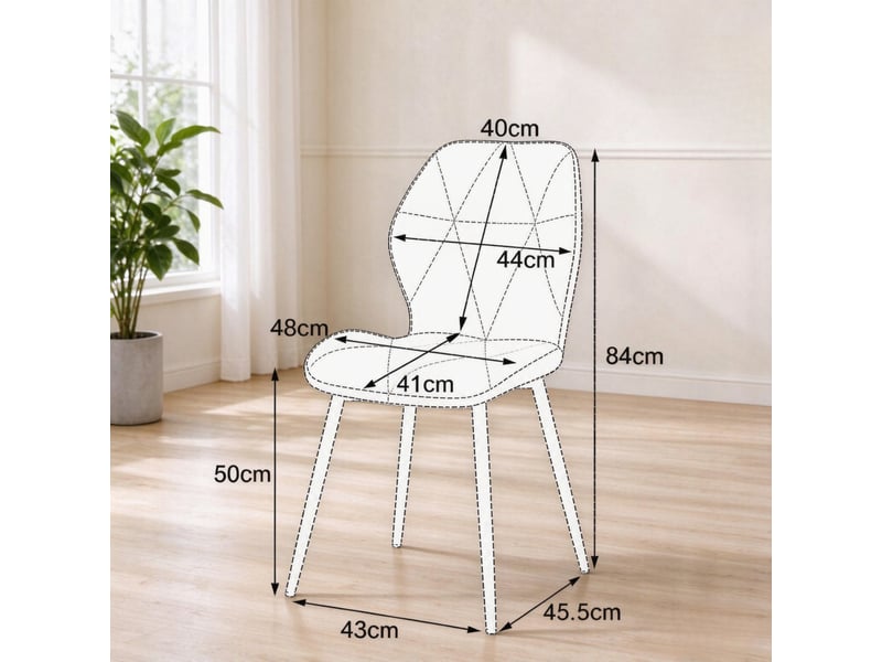  Chaise de salle à manger - chaises visiteurs, ensemble de 4 chaises modernes avec rembourrage moelleux, gris foncé  - Conforama D