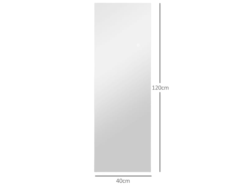  Grand miroir mural led miroir pleine longueur 3 couleurs de lumière réglables fonction mémoire 120 x 40 cm transparent  - Conforama C