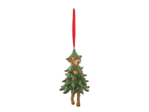 Suspension de sapin chien et sapin en résine 12 cm