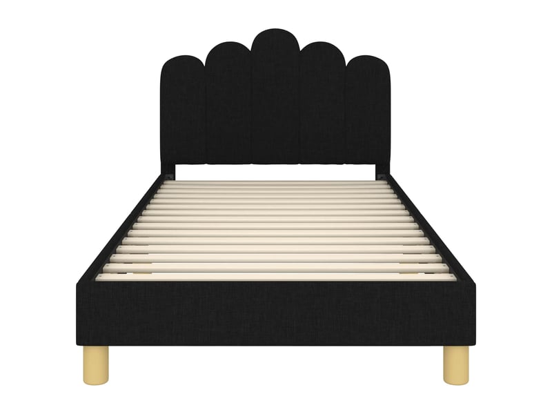  Cadre de lit pour enfants - lit jeune avec tête de lit noir 90 x 190 cm  - Conforama E