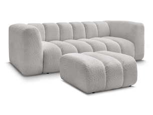 Canapé droit fixe BOBOCHIC TALIA 3 places Tissu gris