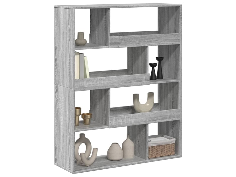  Bibliothèque, meuble de rangement salon sonoma gris 100x33x125,5 cm bois d'ingénierie  - Conforama C