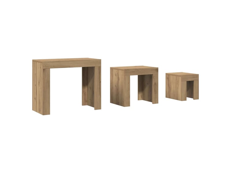  Tables basses gigognes 3 pcs | table de salon chêne artisanal bois d'ingénierie  - Conforama A