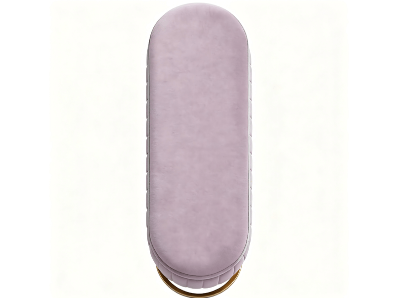  Banc coffre en velours rose 129,5 x 42 x 46 cm, pieds en métal doré et rangement intérieur pour chambre  - Conforama D