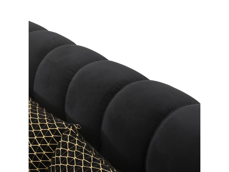  Canape droit fixe noir 3 places  - Conforama T
