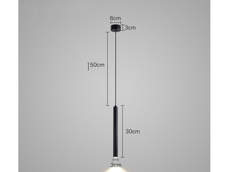  Suspension luminaire noire cylindrique moderne pour salon salle à manger 30cm 2pcs  - Conforama B