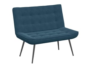 Banc, canapé 2 places bleu 110x74x84 cm velours