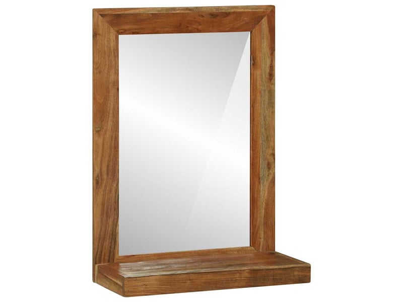  Miroir de salle de bain, miroir de toilette avec miroir marron bois d'acacia massif cf62530  - Conforama C
