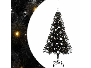 Sapin de noël, arbre de noël noir 150 cm pvc shl708