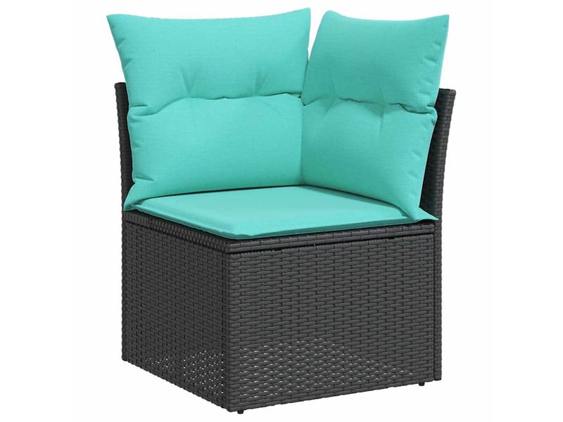 Ensemble de canapé de jardin, canapé d'extérieur 5 pc noir polyrotin cf25146 - Conforama E