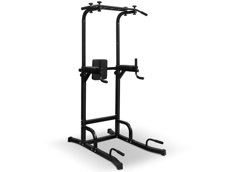  Tour de musculation multifonction réglable noire en fer, tractions, dips et exercices au poids du corps  - Conforama A