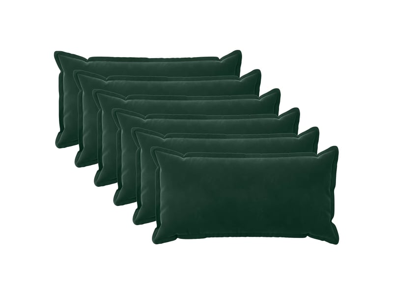  Lot de 6 coussins avec oreiller, coussins décoratifs houten vert foncé fløjl cf51286  - Conforama A