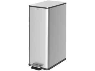 Poubelle à pédale 20 l en inox avec couvercle et bac intérieur, 21,5x37,2x57 cm