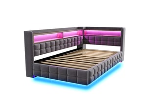 Lit coffre 90x200 cm coloris gris