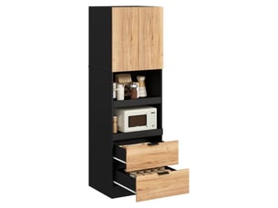 Buffet 2 porte(s)  2 tiroir(s) <strong>REDOM</strong> <strong></strong> - 59.5 cm coloris noir 