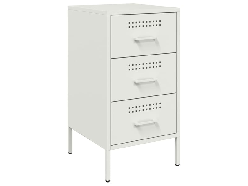 Lot de 2 tables de chevet - cabinet de chevet - table de nuit blanc 36x39x68 cm acier - Conforama D