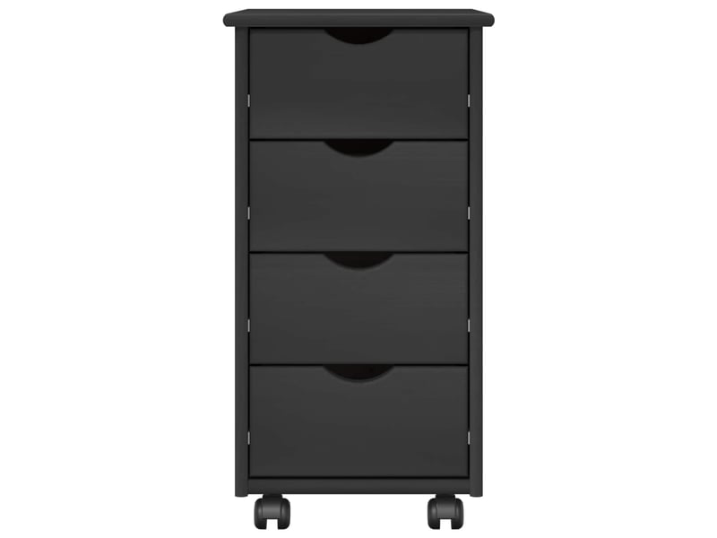  Caisson roulant de bureau, meuble de rangement 34 x 39 x 65,5 cm bois de pin massif gris  - Conforama E