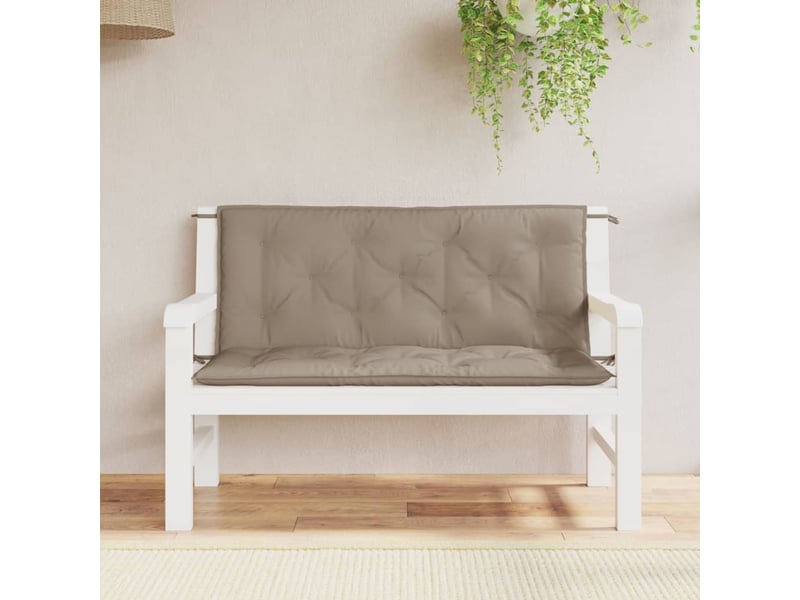  Lot de 2 coussins de banc jardin, coussins d'assise taupe 120x50x7 cm tissu oxford cf58741  - Conforama B