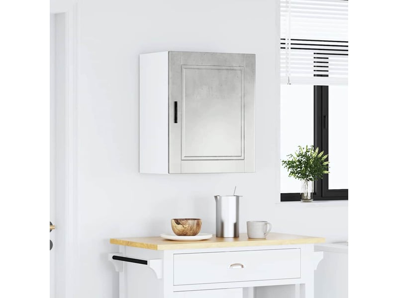  Meuble de rangement, armoire murale de cuisine porto gris béton bois d'ingénierie shl9030  - Conforama C